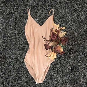 Faux Suede Bodysuit